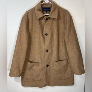 NewPort Harbor Men's Camel Pea Coat wool Size M